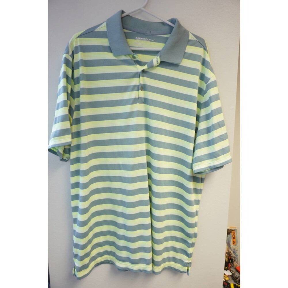 NIKE XL Polo Golf Shirt Dri-Fit Men Tour Performance STRIPED EXTRA LARGE SIZE